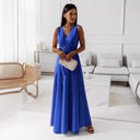Chic Maxi Dress with Flowing Skirt and Stylish Wrap