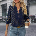 Chic Women's Blouse with Diamond Design