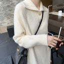 Chic Midi Dress with Button Closure for Women