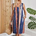 Chic Women's V-Neck Beach Dress with Pockets