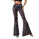 Trendy Women's Flared Leggings in Transparent Snake Print