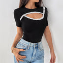 Floral Cut-Out Women's Bodysuit Design