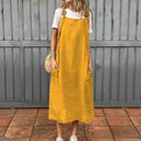 Chic Linen Dress with Pockets for Women