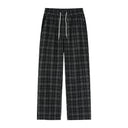Checkered Wide Harem Pants with Adjustable Waist