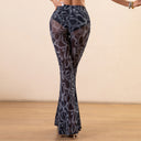 Trendy Women's Flared Leggings in Transparent Snake Print