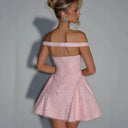 Glamorous Sequined Halter Neck Cocktail Dress for Women