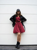 V-Neck Puff Sleeve Women's Dress