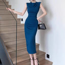 Chic Midi Dress with Figure-Flattering Gatherings