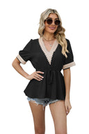 Lace-Embellished Women's Blouse