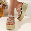 Women's Elegant Platform Sandals with Braided Strap Design by Heidi-Mode