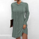 Textured Knit Women's Hoodie Dress