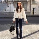 Chic Blouse with Statement Sleeves & Elastic Waist