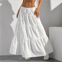 Chic Tiered Pleated Skirt with Waist Cord
