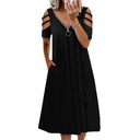 Off-Shoulder Women's Dress with Deep V-Neck Style