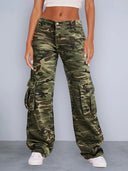Urban Camouflage Women's Cargo Pants with Side Pockets