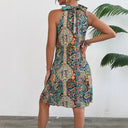 Colorful Paisley Halter Neck Dress for Women