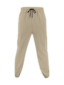 Striped Women's Pants with Elastic Waist and Side Pockets