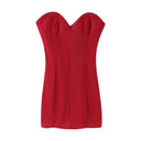 Chic Women's Slim Fit Evening Dress with Heart Neckline