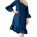 Linen Ruffle Dress for Women in Relaxed Style