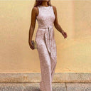 Sparkling Maxi Dress with Waist Belt & Chic Design