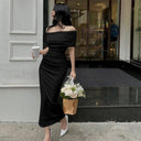 Chic Off-Shoulder Wrap Dress for Women