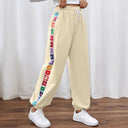 Colorful Floral Women's Pants with Elastic Waist