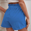 Chic Linen Shorts with Tie Belt and Wide Waistband