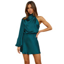 Chic Asymmetrical Satin Mini Dress for Women