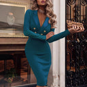 Chic Women's Blazer Dress with Double-Breasted Closure