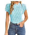 Chic Ruffled Floral Blouse for Women