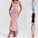 Chic Maxi Dress with Ruffled Accents and Flattering Silhouette