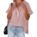 Chic Women's Blouse with Rolled Sleeves