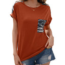 Animal Print Pocket Oversized Women's Tee