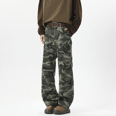 Trendy Camouflage Women's Cargo Pants with High Pockets