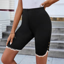 Flattering Bermuda Shorts with Lace and Button Accents