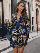 Stylish Women's Animal Print Short Sleeve Dress