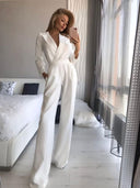 Chic Women's Wrap Jumpsuit with Wide Legs