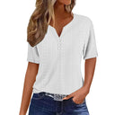 Chic V-Neck Short Sleeve Blouse for Women