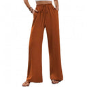 Chic Palazzos with Elastic Waist and Pocket Design