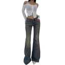 Vintage High-Waisted Flared Jeans for Women