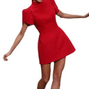Chic Puff Sleeve Women’s Dress