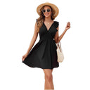 Ruffled Women's Dress with Slim Waistband