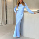 Chic Stand-Up Collar Maxi Dress for Women