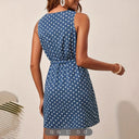 Polka Dot Women's Dress with Stylish Waist Belt
