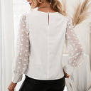 Chic Women's Blouse with Sheer Puff Sleeves