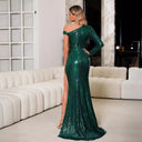 Enchanting Evening Dress with Asymmetric Cut and Dazzling Sequins