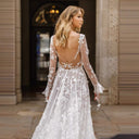 Lace-Embellished V-Neck Women's Wedding Dress