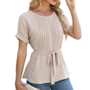 Chic Women's Pleated Blouse in Versatile Fabric