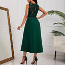 Chic Asymmetrical Hem Midi Dress with Floral Design