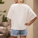 Chic Asymmetrical Hem V-Neck Blouse for Women